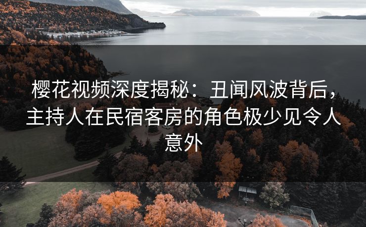 樱花视频深度揭秘：丑闻风波背后，主持人在民宿客房的角色极少见令人意外